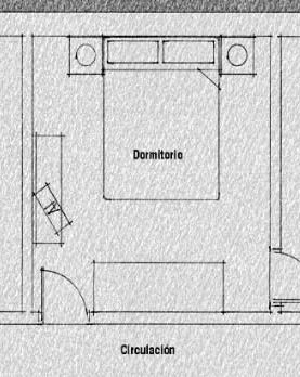 Plano 02: este dormitorio quedo sin ventana a causa de un crecimiento sin planificación de esta casa.