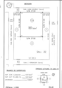 Plano de Mensura de Lote por agrimensor