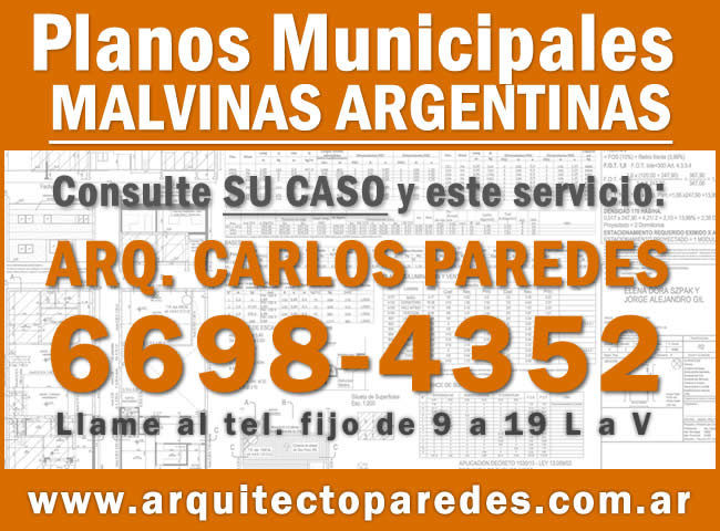 Planos Municipales Malvinas Argentinas. Arq Carlos Paredes. Consulte su caso