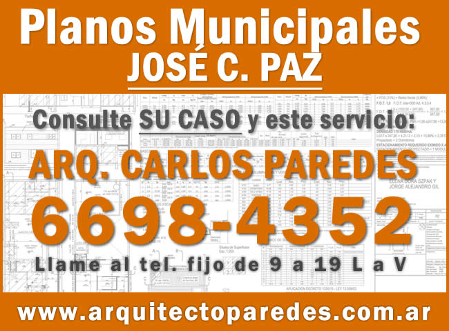 Planos Municipales Partido de José C. Paz. Arq Carlos Paredes.