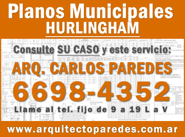 Planos Municipales Hurlingham. Arq Carlos Paredes. Consulte su caso
