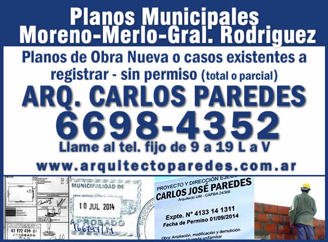 Planos Municipales Partidos de Moreno, Merlo y General Rodriguez.