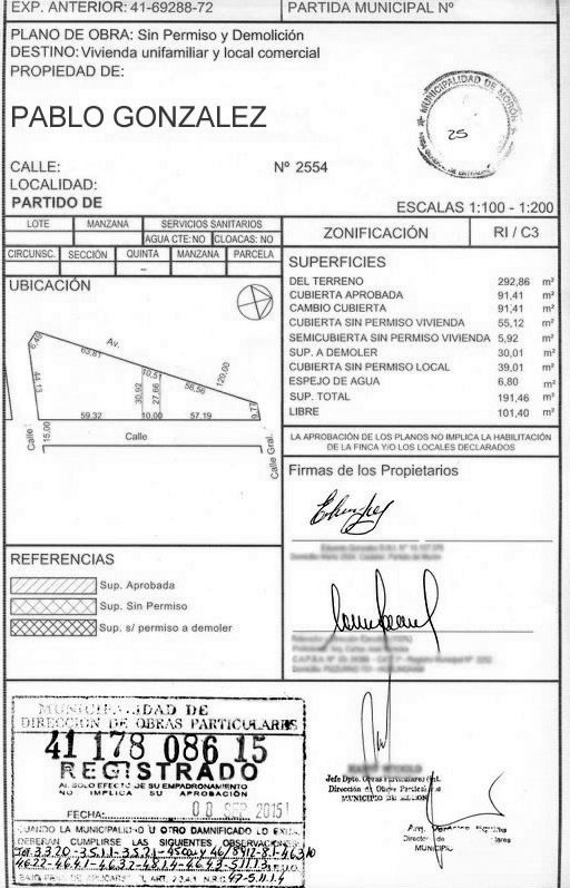 Caratula plano de obra sin permiso